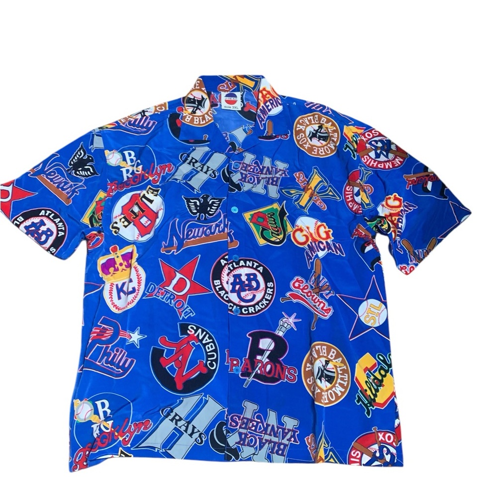 RARE Vintage J Head Men Negro League Baseball All Over Print Hawaiian Shirt 3XL